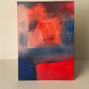 Abstract art on Canvas Modern Acrylic 8x10 New Wellness Painting Caring Pop